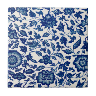 Blaue weiße Wildblumen Französische Landhaus Chino Fliese