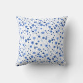 Blaue weiße Wildblumen-Monogramm-Initiale floral Kissen (Rückseite)