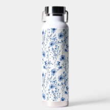 Blaue weiße Wildblumen-Wasserfarben-Blumenmuster