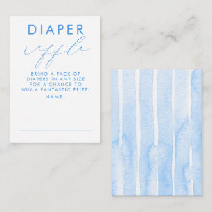 Blaue Weiße Windel Raffle Baby Shower Tickets Begleitkarte