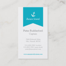 Blaue weiße Yacht-Visitenkarte des Ankeraqua