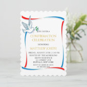 Blaue Weißtaubenbestätigung Einladung (Stehend Vorderseite)