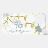 Blaue Weißvögel Personalisiert Case-Mate iPhone Hülle (Rückseite (Horizontal))