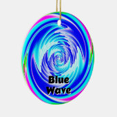 Blaue Welle (Ändern der Worte) Keramik Ornament (Rechts)