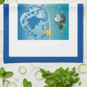 Blaue Welle/AntiTrumpf, Geschirrtuch (Gefaltet)