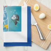 Blaue Welle/AntiTrumpf, Geschirrtuch (Viertel Falte)