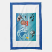 Blaue Welle/AntiTrumpf, Geschirrtuch (Vertikal)