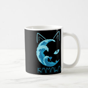 Blaue Welle der Katze Ladys Kamala Katze Typografi Kaffeetasse