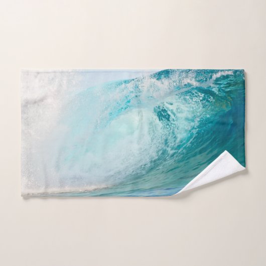 Blaue Welle des Pazifischen Ozeans Badhandtuch Set (Handtuch)