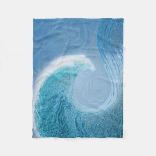 Blaue Welle Fleecedecke (Vorderseite)