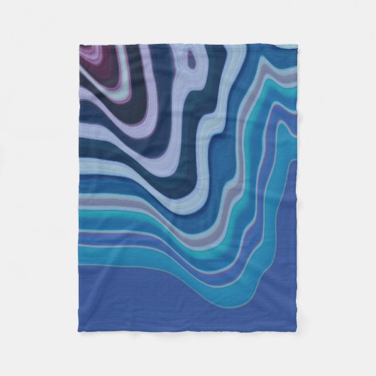 Blaue Welle Fleecedecke (Vorderseite)