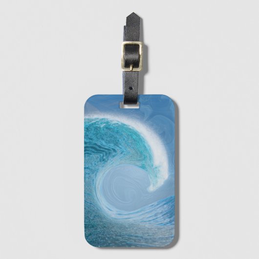 Blaue Welle Gepäckanhänger (Vorderseite Vertikal)