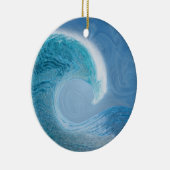 Blaue Welle Keramik Ornament (Rechts)