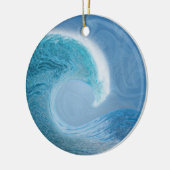 Blaue Welle Keramik Ornament (Links)