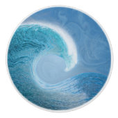 Blaue Welle Keramikknauf (Vorderseite)