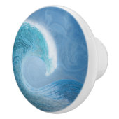 Blaue Welle Keramikknauf (Rechts)