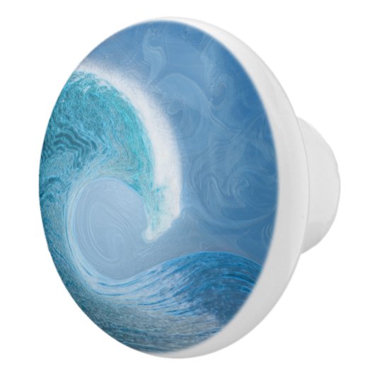 Blaue Welle Keramikknauf (Rechts)