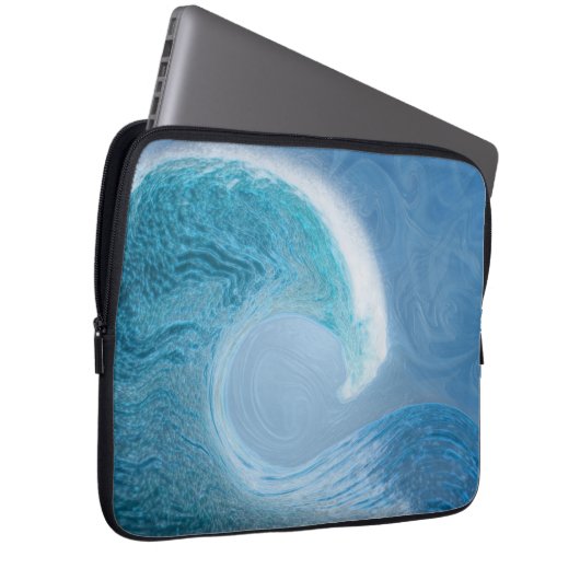 Blaue Welle Laptopschutzhülle (Vorne Rechts)