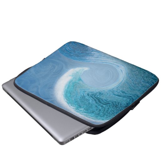 Blaue Welle Laptopschutzhülle (Vorne Knopf)