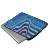 Blaue Welle Laptopschutzhülle (Vorne Knopf)