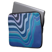 Blaue Welle Laptopschutzhülle (Vorderseite Links)