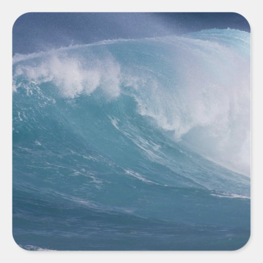 Blaue Welle, Maui, Hawaii, USA Quadratischer Aufkleber (Vorderseite)