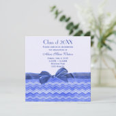 Blaue Welle mit Bogen Einladung (Stehend Vorderseite)
