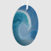 Blaue Welle mit Wellen des Wandels Ornament (Vorderseite)