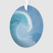 Blaue Welle mit Wellen des Wandels Ornament (Vorderseite)