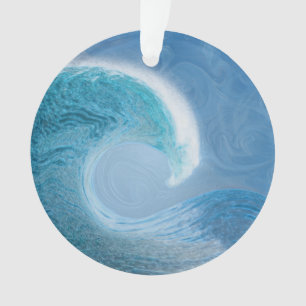Blaue Welle mit Wellen des Wandels Ornament