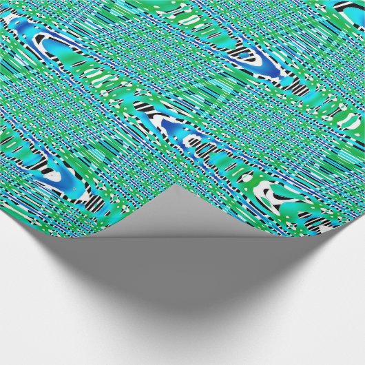 Blaue Welle Modernes geometrisches Abstraktes Must Geschenkpapier (Ecke)