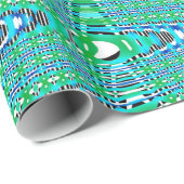 Blaue Welle Modernes geometrisches Abstraktes Must Geschenkpapier (Rolleneckpunkt)