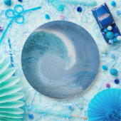 Blaue Welle Pappteller (Party)