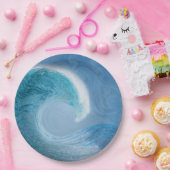 Blaue Welle Pappteller (Party)