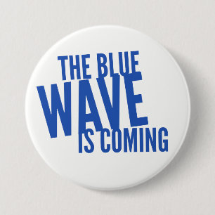 Blaue Welle-Rundbutton Button