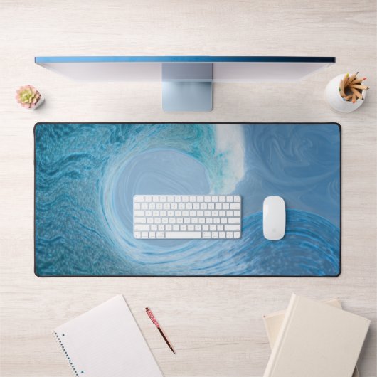 Blaue Welle Schreibtischunterlage (Büro 1)