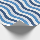 Blaue Welle Streifen Muster Geschenkpapier (Ecke)
