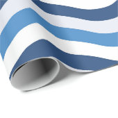 Blaue Welle Streifen Muster Geschenkpapier (Rolleneckpunkt)