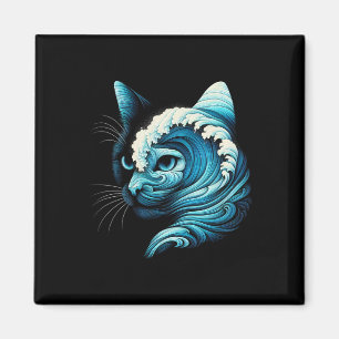 Blaue Welle von Katzen Ladys Blaue Katzen Wave für Magnet