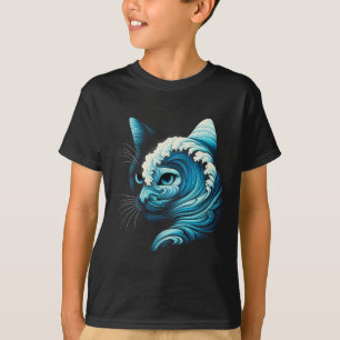Blaue Welle von Katzen Ladys Blaue Katzen Wave für T-Shirt