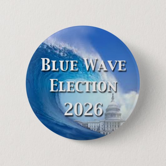 Blaue Welle Wahl 2026 Button (Vorderseite)