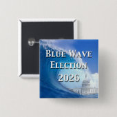 Blaue Welle Wahl 2026 Button (Vorne & Hinten)