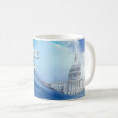 Blaue Welle Wahl 2026 Kaffeetasse (VorderseiteRechts)