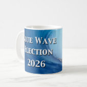 Blaue Welle Wahl 2026 Kaffeetasse (Vorderseite Links)