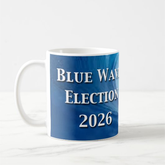 Blaue Welle Wahl 2026 Kaffeetasse (Links)