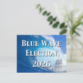 Blaue Welle Wahl 2026 Postkarte (Stehend Vorderseite)