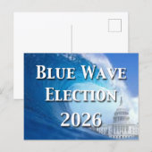 Blaue Welle Wahl 2026 Postkarte (Vorne/Hinten)