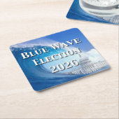 Blaue Welle Wahl 2026 Rechteckiger Pappuntersetzer (angewinkelt)
