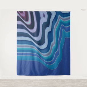 Blaue Welle Wandteppich