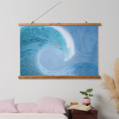 Blaue Welle Wandteppich Mit Holzrahmen (Schlafzimmer)